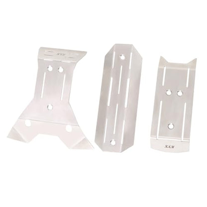 RC Chassis Armor Set for Traxxas Mini Maxx Stainless Steel Front Center Rear Chassis Armor Protection Plate Skid Plate Upgrade Parts