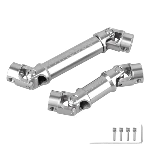 2Pcs FriHobby Stainless Steel RC Drive Shaft Metal Transmission Shaft CVD Compatible with TRX4M Defender Bronco 1/18 Crawler Upgrades Parts (Silver) - color: Silver