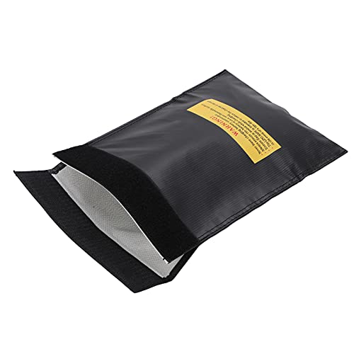 Explosion Proof Bag, Fireproof, Fireproof Storage, Heat Resistant, for Lithium Battery Charging, for Drone Battery and Various Aircraft Batteries (Black) - size: Black