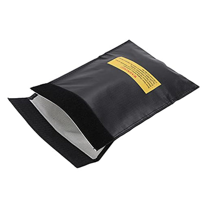 Explosion Proof Bag, Fireproof, Fireproof Storage, Heat Resistant, for Lithium Battery Charging, for Drone Battery and Various Aircraft Batteries (Black) - size: Black