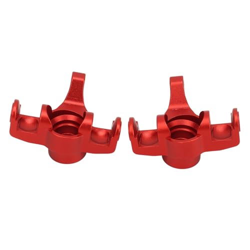 1 Pair RC Front Steering Cup, Aluminum Alloy RC Steering Knuckles for MJX 1/14 14210 1/16 16208, Upgraded Remote Control Car Parts(Red) - color: Red