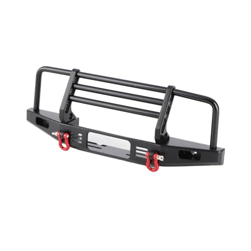 Metal RC Car Front Bumper Adjustable Heavy Duty Protection Accessory for Defender Axial SCX10 SCX10 II 90046 90047 1/10 RC Crawler Car Black 200x60x68mm