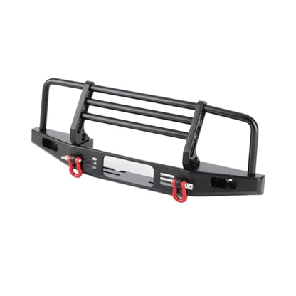 Metal RC Car Front Bumper Adjustable Heavy Duty Protection Accessory for Defender Axial SCX10 SCX10 II 90046 90047 1/10 RC Crawler Car Black 200x60x68mm