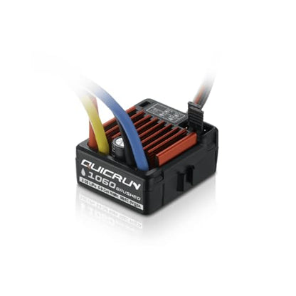 1060 60A Brushed ESC Waterproof 2-3S LiPo Electronic Speed Controller with Dirtproof Switch TAMlYA Plug for 1/10 RC Cars, Trucks, Crawlers with 6V/3A BEC