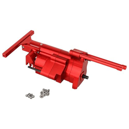 All Metal Gearbox Transmission Case with Gear Set Connector Post Rod for Axial SCX10 Pro 1/10 RC Crawler Upgrade Parts (red) - color: Red