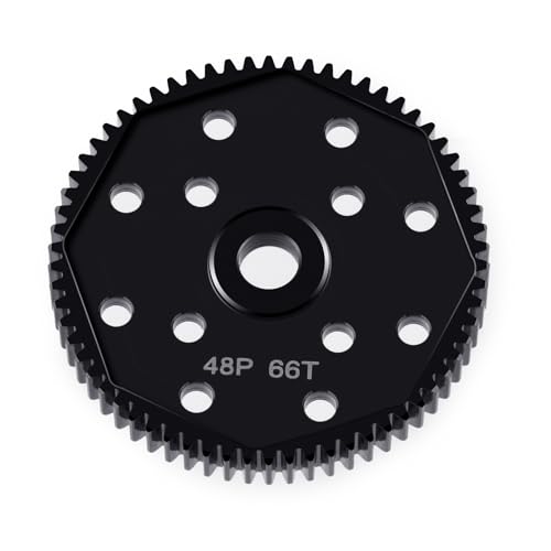 LSG Steel Spur Gear 66T 72T 81T 84T 48P Hardened Steel Upgrades Main Gear for Team Associated DR10 RC10 B4 B5 T4 T5 (66T) - size: 66T