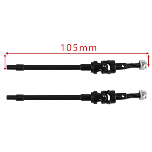New Enhanced Hard Steel Front Rear Axle Shaft CVD for Axial SCX10 RC Crawler Heavy Duty Metal Upgrade Replacement Parts (Front 1)