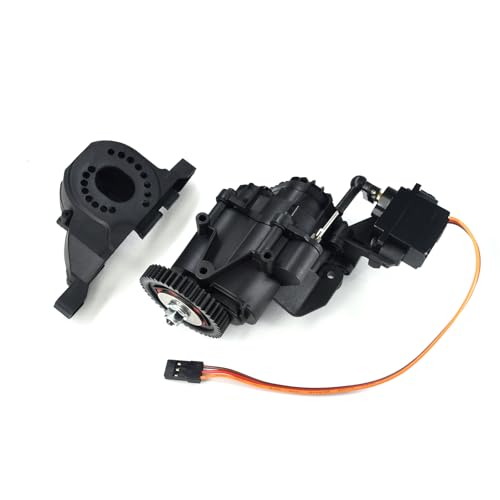 Metal 2 Speed Transmission Gearbox with Internal Gears Set for Traxxas 1/10 TRX-4 TRX-6 RC Crawler Car Upgrade Parts(Black)
