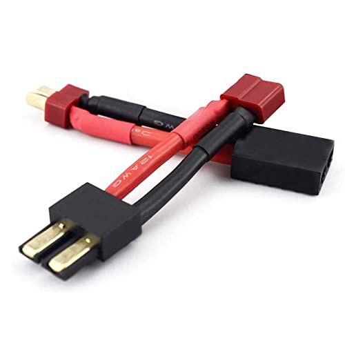 FLY RC 2pcs RC Lipo Battery Charger Conversion Cable Adapter Wire T Plug Male Female Connector Compatible with Slash, Rustler, Stampede, Bandit, E Revo Lipo Battery