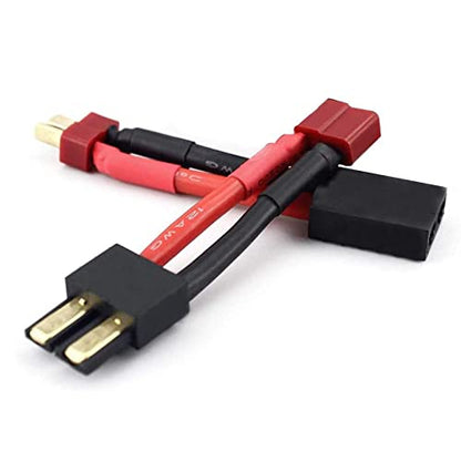 FLY RC 2pcs RC Lipo Battery Charger Conversion Cable Adapter Wire T Plug Male Female Connector Compatible with Slash, Rustler, Stampede, Bandit, E Revo Lipo Battery