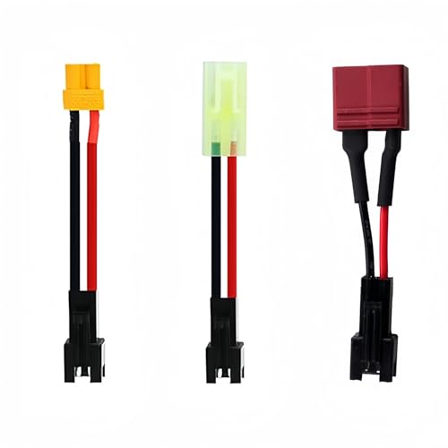SM2P to XT30 and SM2P to Mini Tamiya and SM-2P to Deans T Plug Convert Connector Adapter Cable with 16awg Silicone Wire for RC FPV Drone Car Boat