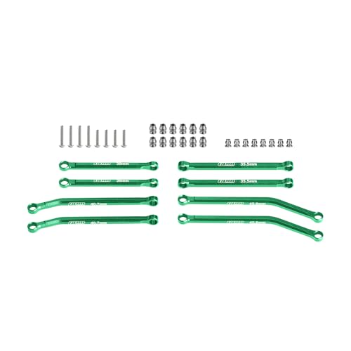 GPM for Axial SCX30 1/30 7075-T6 Aluminum Front & Rear Link Set RC Crawler for SCX30 Ford Bronco Jeep Wrangler JLU Chevrolet K10 (Green) - color: Green