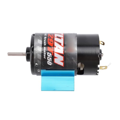 Alomejor 550 RC Car Motor, Brushed Motor with Cooling Fan and Heat Sink, for Axial SCX10 HPI JL 90046 Slash 1:10 RC Crawler (29T) - size: 29T