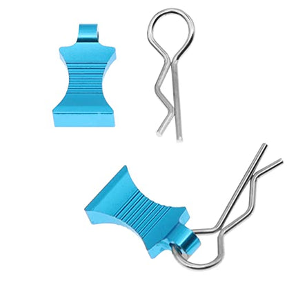 8PCS Car Body Clips Pins, Body Shell Clip Pin, Metal Body Clips Pins with Pull Tabs Compatible With 1/8 1/10 1/12 Traxxas Axial Redcat Arrma Losi Tamiya HPI HSP SCX10 TRX4 SCX10 RC Car(Blue)