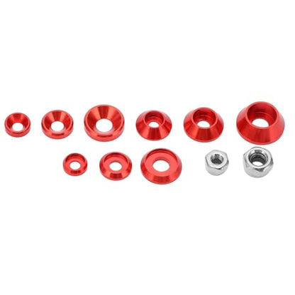 HERCHR Aluminum Alloy Cone Cup Head Screw Gasket Washer Counterbore Washers Gaskets Cup Shim Conical Washer Shim - color: red