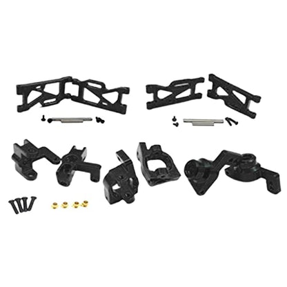 5Pcs 14th RC Car Truck Parts Rear Hub Carriers Set Fits WLtoys 144001 - Upgrade Your Kit with Weight & Aluminum Construction - Perfect for DIY Enthusiasts and - Black, Red - color: Black