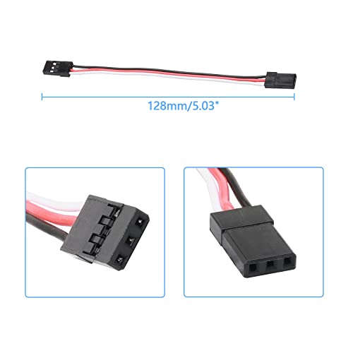 SD Racing Parts Servo Extension Cord Cable 100mm 10cm Male to Male 3-Pin for Futaba Servo Wire Pack of 10