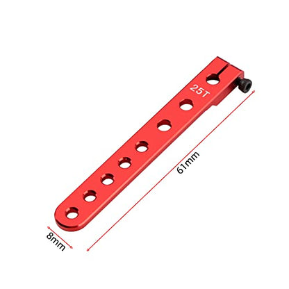 DJX 4PCS Aluminum 25T Servo Arm Horns for All 1:10 2WD/4WD ECX331007 RC Car (Red) - color: Red
