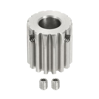 uxcell 1 Mod 15T Spur Gear 8mm Bore, 304 Stainless Steel Pinion Gear, 20°Pressure Angle, for Spur Rack and RC Model Car or Motor DIY - size: 1 Mod 15T, 8mm