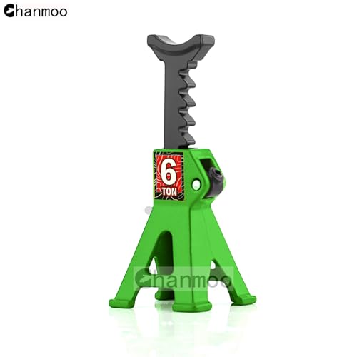 1/24 RC Toy Jack Stands 1/18 Simulation 6 Ton Metal Adjustable Mini Jacks Stand for 1:18 1:24 Scale Crawler Car Axial SCX24 Kyosho Tamiya HSP FCX24 TRX4M SCX24 AX24 Ford Bronco (Green, 2 PCS) - color: Green