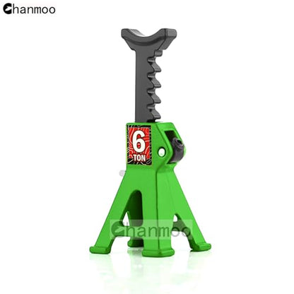 1/24 RC Toy Jack Stands 1/18 Simulation 6 Ton Metal Adjustable Mini Jacks Stand for 1:18 1:24 Scale Crawler Car Axial SCX24 Kyosho Tamiya HSP FCX24 TRX4M SCX24 AX24 Ford Bronco (Green, 2 PCS) - color: Green