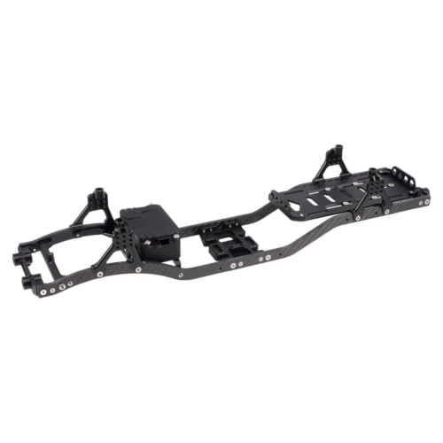 1/10 RC Crawler Carbon Fiber Girder 4.3mm CNC Metal Car Chassis Frame Body Kit for Axial SCX10 II Rock Off Road Truck Upgrade Parts (Black) - color: Black