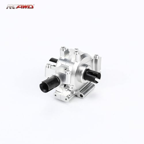 RCAWD Front Diff Set Aluminum Diff Case and Steel Differential Gear and Outdrive for 1-10 Losi Baja Rey Rock Rey Upgrade Parts (Silver)