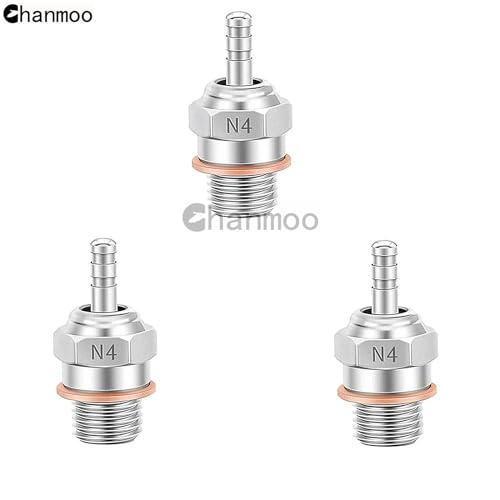 RC Glow Plugs No.4 N4#4 70117H Hot Spark Nitro Engine Parts Replace OS for 1/8 1/10 Scale RC Car Truck Buggy Traxxas Losi HPI Redcat HSP Himoto 3PCS - size: N4 3PCS