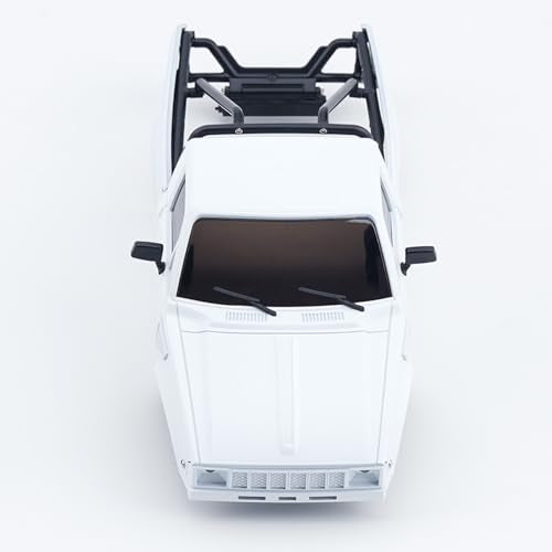 DJX SCX24 Body Shell with Bed Rack for Axial SCX24 C10 Bronco Wrangler Base Camp 1/24 RC Crawler Car (White) - color: White