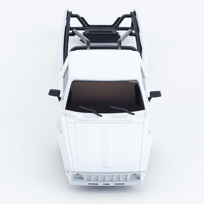 DJX SCX24 Body Shell with Bed Rack for Axial SCX24 C10 Bronco Wrangler Base Camp 1/24 RC Crawler Car (White) - color: White