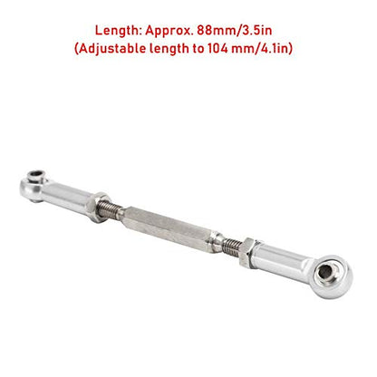 Dilwe RC Car Push Rod,1/10 RC Car Aluminum Alloy Turnbuckle Rod Linkage with Adjustable Length, 88-104mm(Silver)