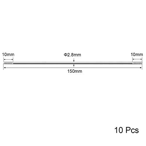 uxcell M3x150mm Pushrod Connector Stainless Steel Rod Linkage,for RC Boat,Car,Airplane,Helicopter,10pcs - size: M3x150mm