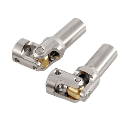 1/10 RC Crawler Cut-to-Length Drive Shaft Kit, Adjustable 68–229mm Stainless Steel RC Driveshaft Driveline with CNC Universal Joints and Mounting Screws, 2PCS (Silver) - color: Silver