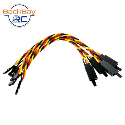 BackBayRC - 6in 20awg Male/Female w/Clip Universal Servo Extension - 5 Pack - style: 6in Male/Female Extension w/ Safety Clip