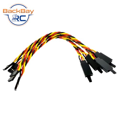 BackBayRC - 6in 20awg Male/Female w/Clip Universal Servo Extension - 5 Pack - style: 6in Male/Female Extension w/ Safety Clip