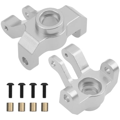 Metal C-Hubs Caster Blocks & Front Steering Blocks & Rear Stub Axle Upgrade Parts Compatible with MN128 MN86s MN86k MN86 G500 1/12 RC Crawler Car (Silver) - color: Silver