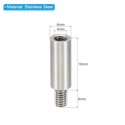 PATIKIL 24pcs M4 Standoffs, M4 16+6mm Spacer Standoffs Steel Threaded Standoffs Screws Kit 4mm ID 6mm OD Metric Male Female Thread Adapters for Circuit Board PCB RC Drones Motherboard - size: 16+6mm L