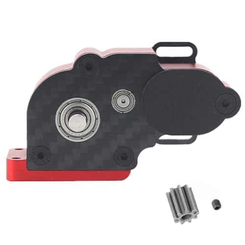 Aluminum LCG Transmission Gearbox with Steel Gear Upgrades Part for 1/10 Axial SCX10, SCX10 II 90046,90047 RC Crawler Car(Red)