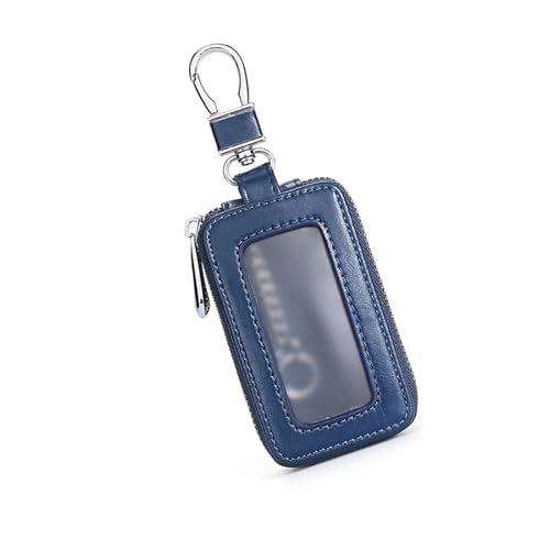 1 PC Car Key Chain Bag, Metal Hanging Buckle Key Bag, Car Remote Control Bag, Universal for Most Cars (Royal Blue)