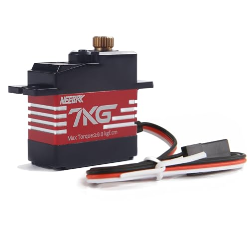 21G 7KG Digital Servo,Mini Servo Motor,Micro Servo High Torque Full Metal Gear RC Servo with 25T Servo Arm for 1/14 1/16 RC Car Robot Helicopte Boat Airplane Fixed-Wing