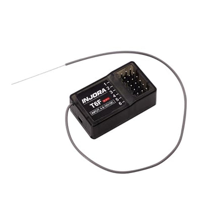 INJORA T6F 6CH 2.4GHz Transmitter with Receiver for 1/8 1/10 RC Car - size: without Gyro