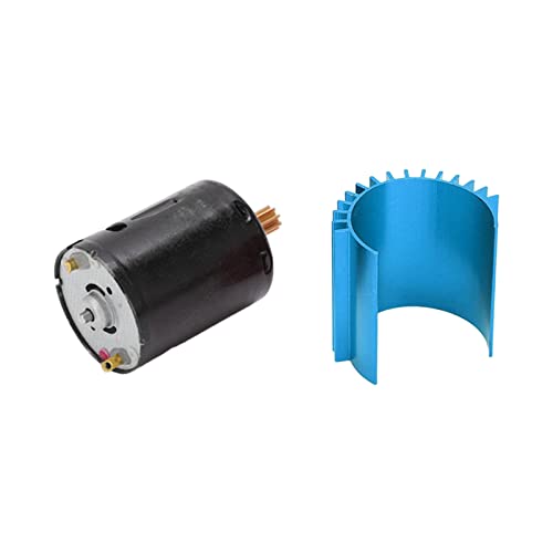 2 Speed 370 Brushed Motor, RC Brush Motor, Heat Dissipation High Speed High Efficiency RC Brush Motor Metal Gear with Heat Sink for WPL RC Car (Blue)