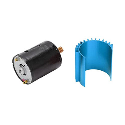 2 Speed 370 Brushed Motor, RC Brush Motor, Heat Dissipation High Speed High Efficiency RC Brush Motor Metal Gear with Heat Sink for WPL RC Car (Blue)