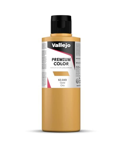 Vallejo - Premium Color RC Gold 6.76 Fl.Oz. (200 ml) for Airbrushing, Acrylic-Polyurethane Hybrid Resin of Great Resistance Paint for Model and Hobby Use - style: Silver