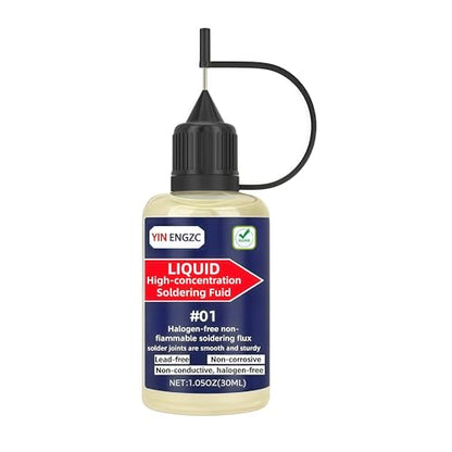Liquid Solder Flux 30mL (1.05 Oz), No Clean Liquid Soldering Flux, Electrical Rosin Flux Solder, Liquid Flux Soldering Fluid in Squeeze Dropper Bottle.