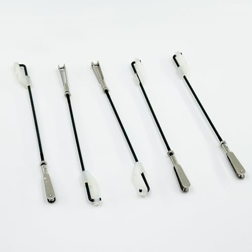 5PCS RC Airplane Metal Clevis with Connecting Rod Pushrod and Swing Keeper for DIY RC Plane Fixed Wing Parts Model Plane Aircraft Connection Accessories (M2x90mm) - size: M2x90mm
