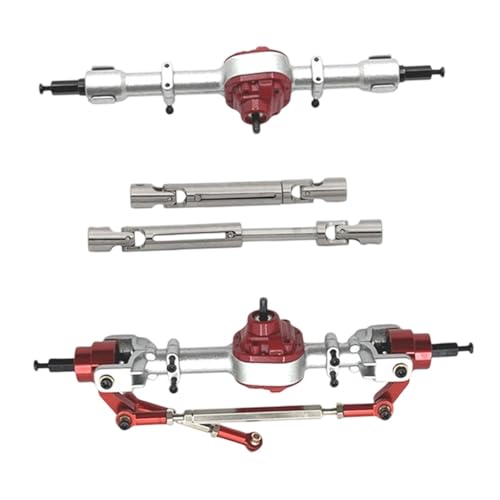Colaxi Metal Front Rear Axles Set 1/12 Scale RC Car Upgrade Repairing DIY Replace Parts Drive Shafts for MN82T MN82 MN82S LC79, Red - color: Red