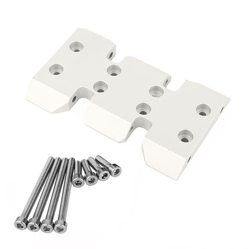 LCG Adjustable Transmission Mount Gearbox Skid Plate for 1/10 RC Crawler Axial SCX10 Lower Center of Gravity Metal Upgrade Part (Silver) - color: Silver