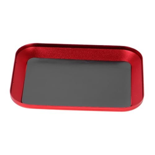 Aluminum Alloy Screw Tray Magnetic Parts Storage Plate for Mechanics Rc Models and Garage Crafts Efficient Screw Organizer Red