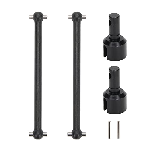RCAWD Rear Driveshaft Set for 1/8 Losi LMT Upgrades, Dogbones & Diff Outdrive Drive Shafts for 4X4 Solid Axle Monster Truck #LOS04021, #LOS04022, Parts for #LOS242049, #LOS242038 Black - color: Black